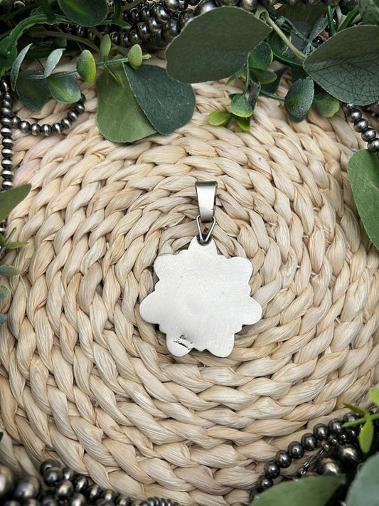 8 - stone Turquoise Cluster Pendant - Sunset TQ Mountain