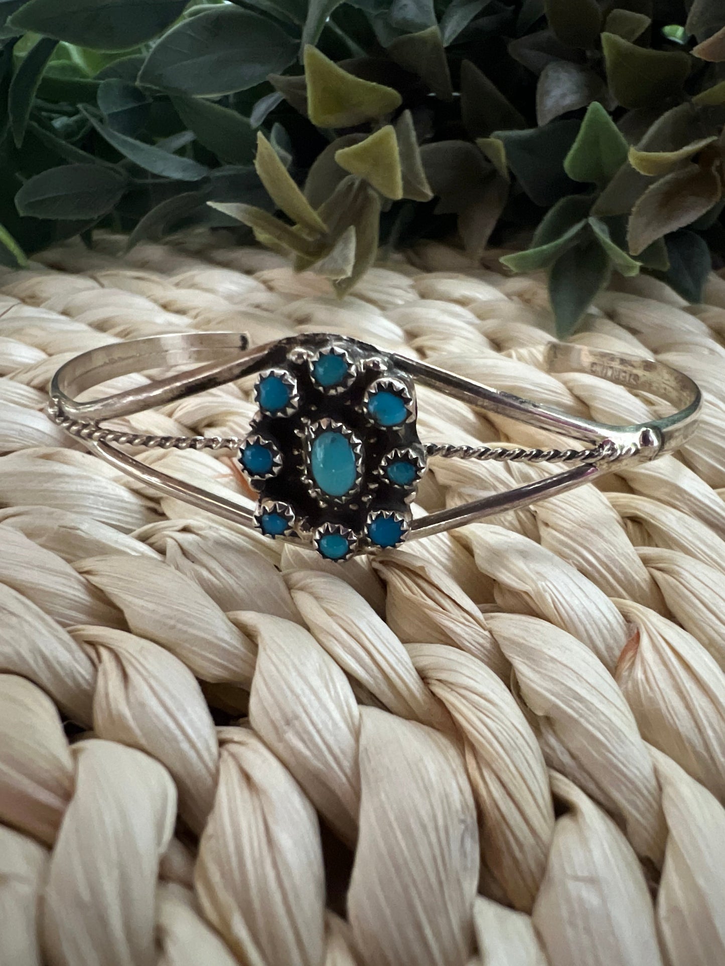 Navajo Turquoise Cluster Bracelet