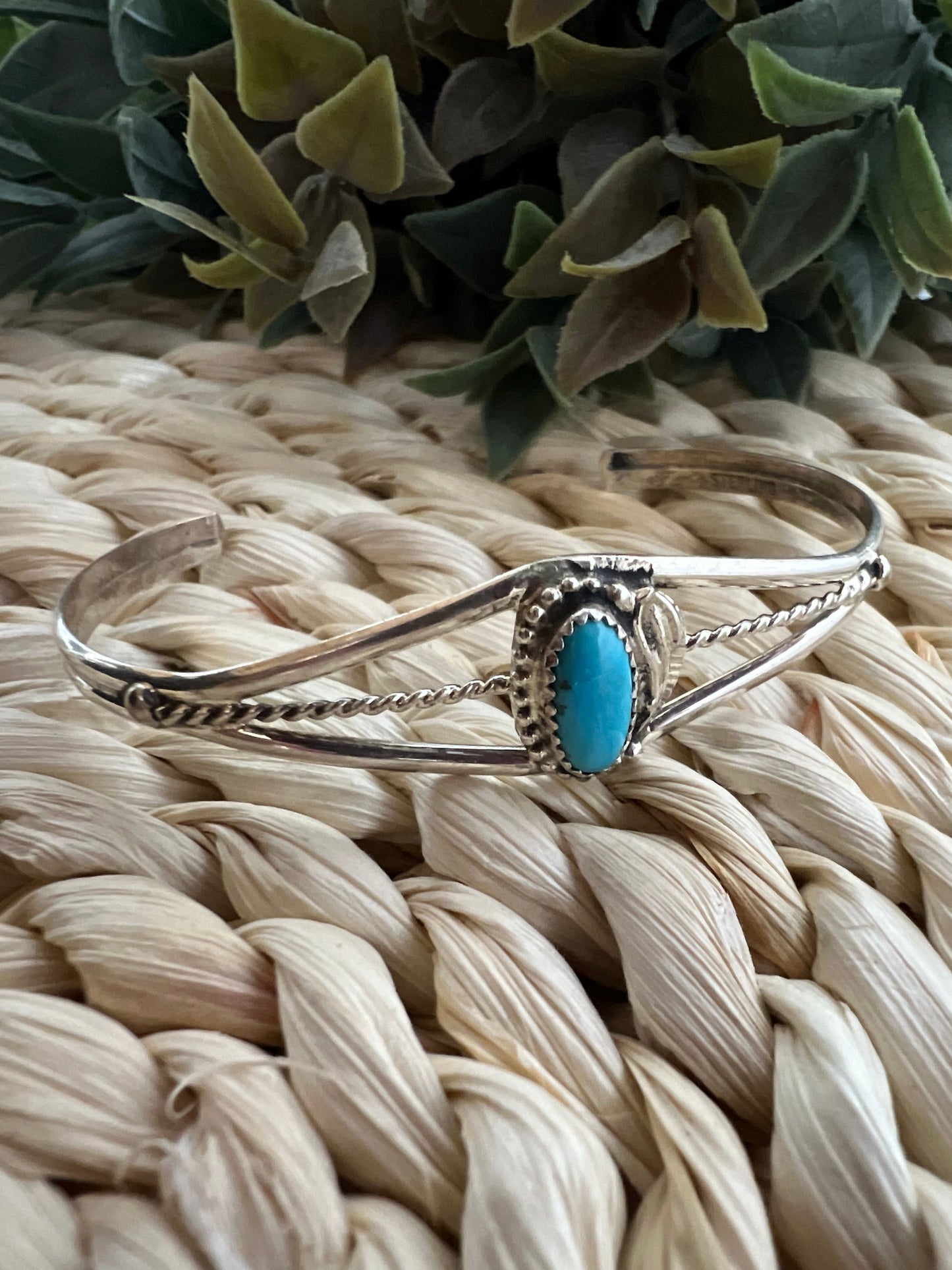 Navajo Turquoise & Feather Bracelet