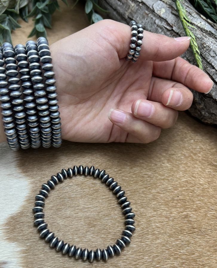 7mm Saucer Desert Pearls Stretch Bracelet