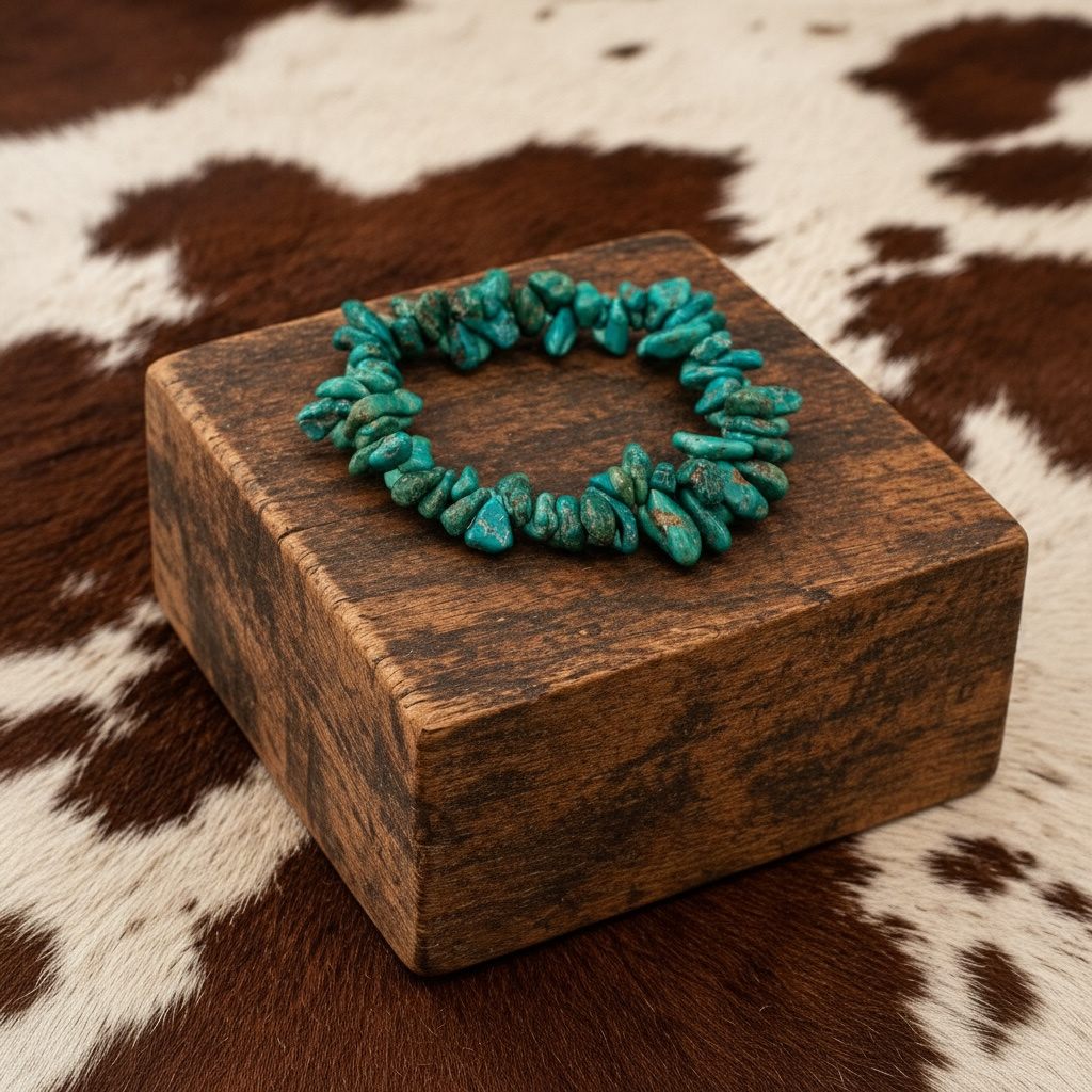 Turquoise chip bracelet