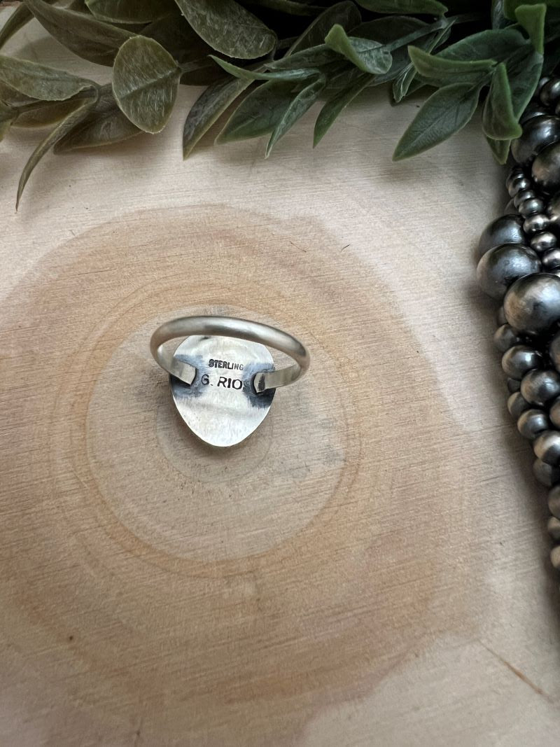 Kingman Turquoise Teardrop Setting Ring