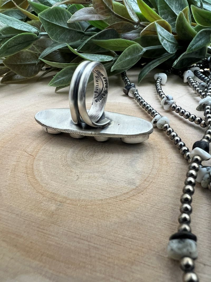 4 Stone White Buffalo Adjustable Rings