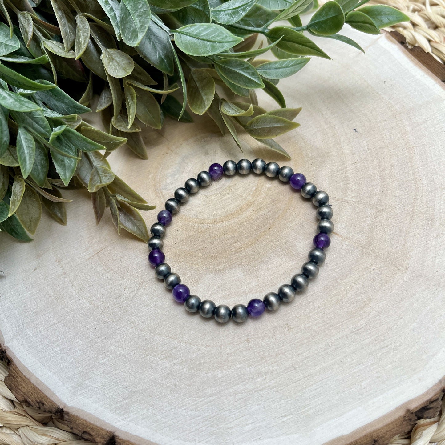 6mm Santa Fe Pearls & Amethyst Stretch Bracelet