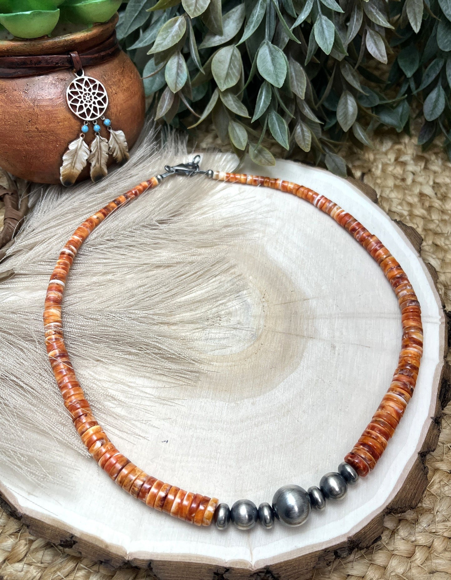 Santa Fe Pearl & Spiny Oyster Necklace