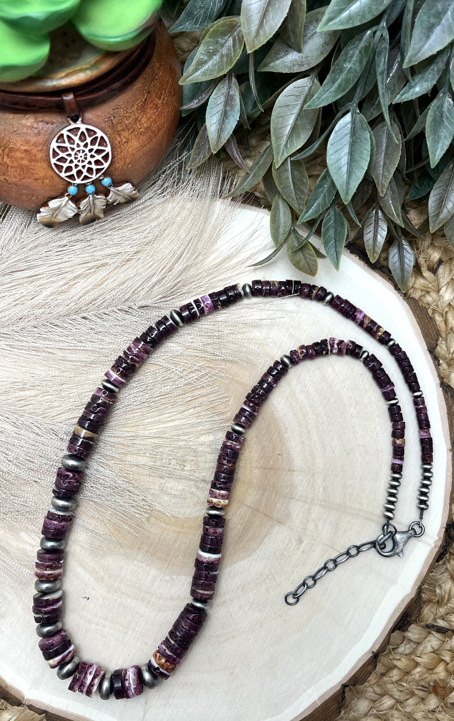 Santa Fe Pearl & Purple Spiny Oyster Necklace