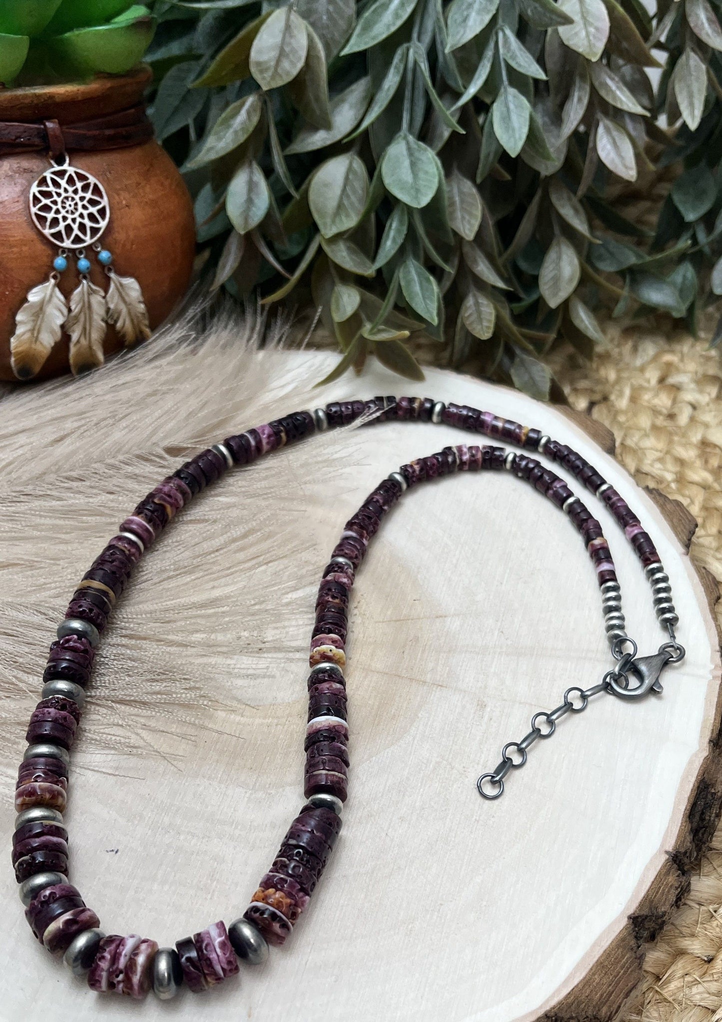 Santa Fe Pearl & Purple Spiny Oyster Necklace