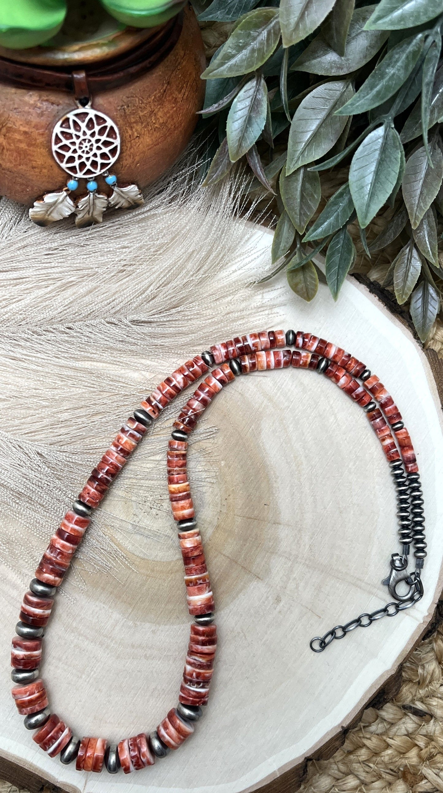 Santa Fe Pearl & Red Spiny Oyster Necklace