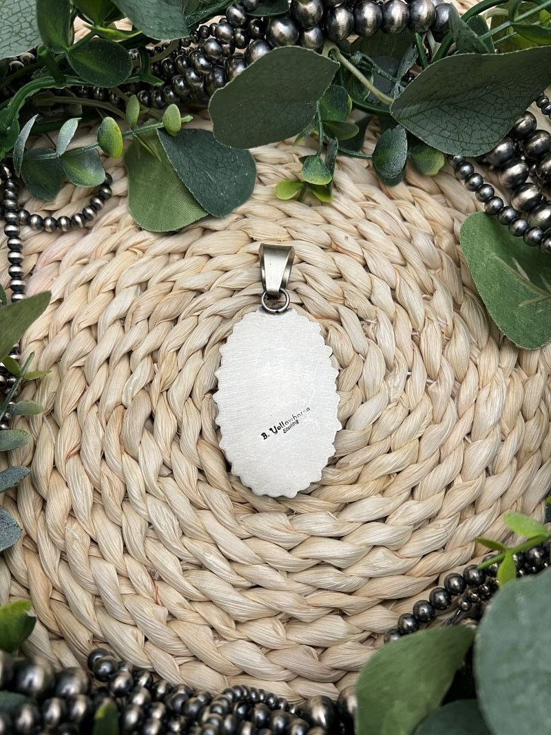 Blaine Yellowhorse Royston and Kingman Cluster Pendant - Sunset TQ Mountain