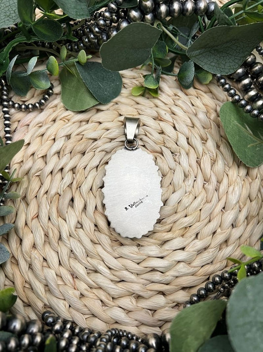 Blaine Yellowhorse Royston and Kingman Cluster Pendant - Sunset TQ Mountain