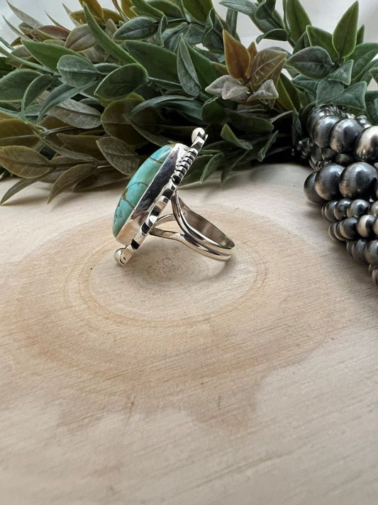 Lone Mountain Turquoise Tear Drop Ring - Sunset TQ Mountain