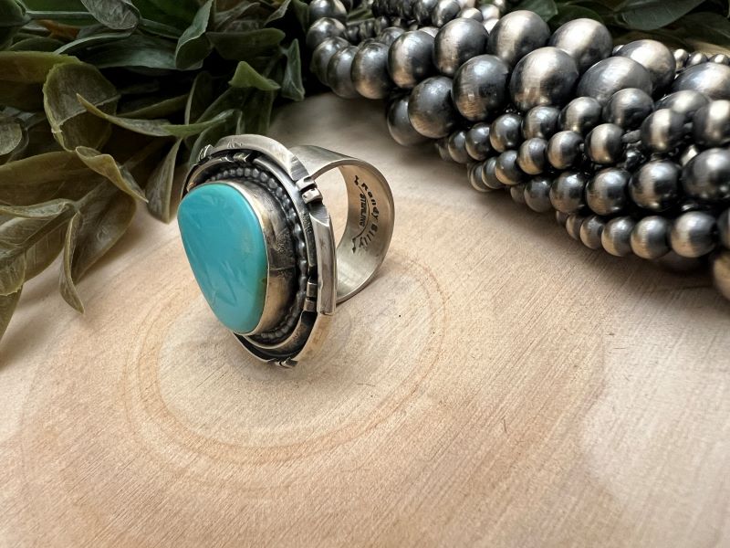Sonoran Turquoise Tear Drop Ring - Sunset TQ Mountain