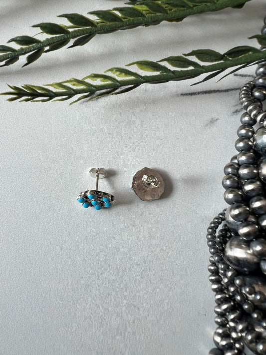 Turquoise 7 - stone Post Earrings - Sunset TQ Mountain