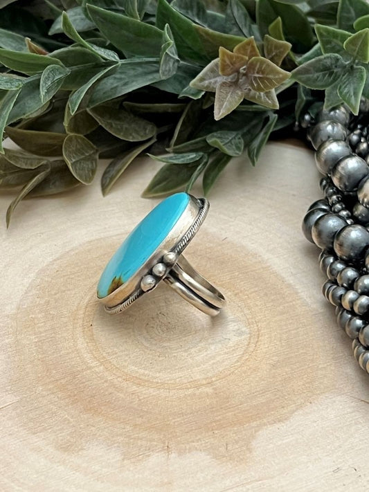 Turquoise Mine 8 Oval Ring - Sunset TQ Mountain