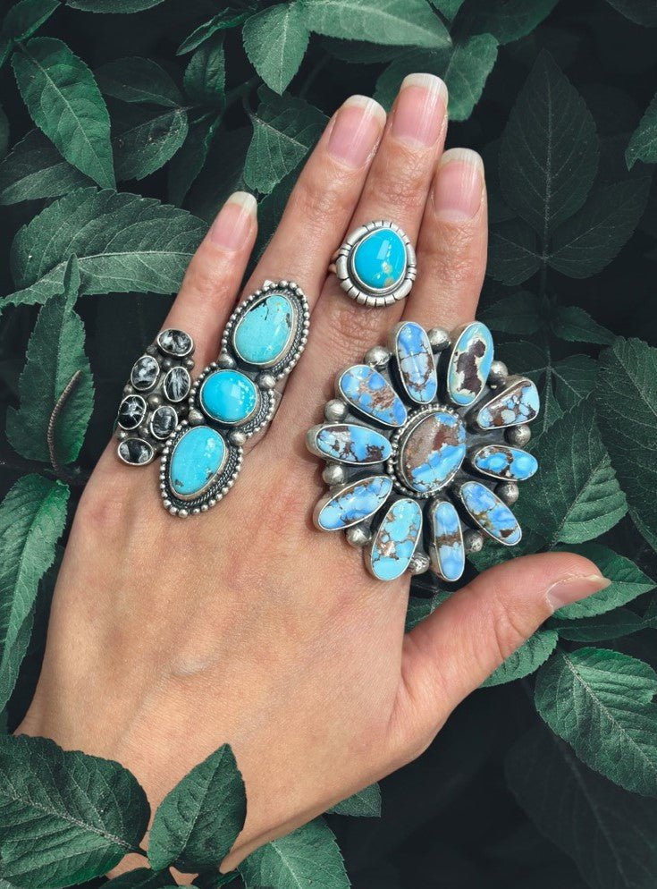 Native American Rings - Sunset TQ Mountain 