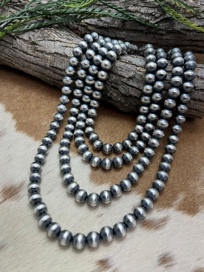 12mm Desert Pearls - Round Bead Necklace - Sunset TQ Mountain