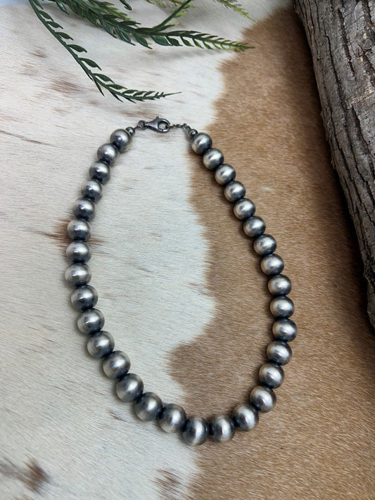 14mm Desert Pearls - Round Bead Necklace - Sunset TQ Mountain