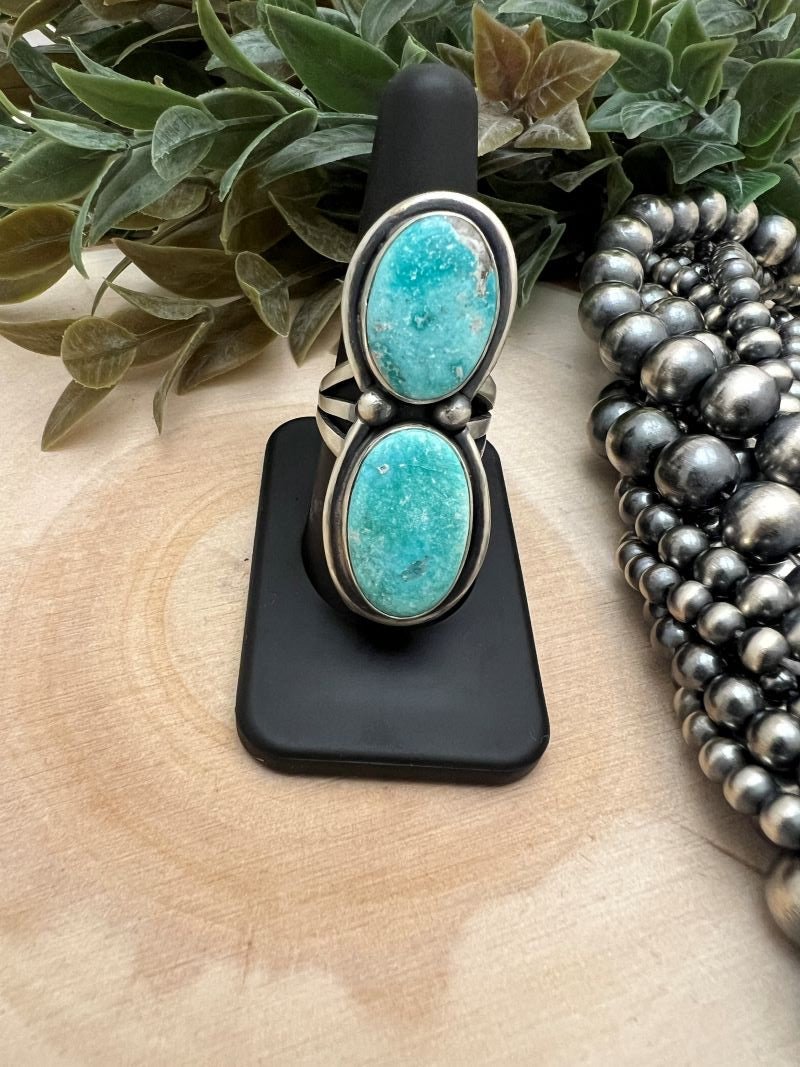 2 - Stone Whitewater Turquoise Ring - Sunset TQ Mountain
