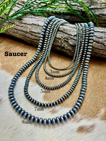 3mm Desert Pearls - Saucer Bead Necklace - Sunset TQ Mountain