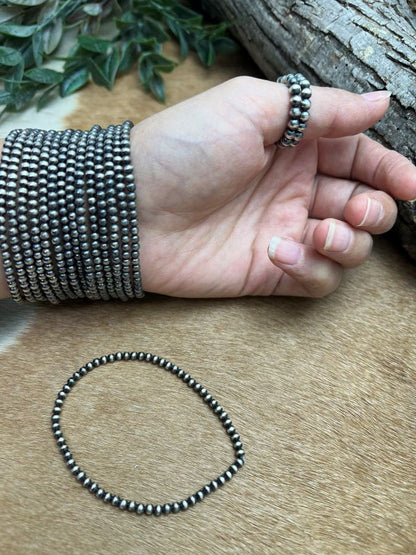 3mm Desert Pearls Stretch Bracelet Round - Sunset TQ Mountain