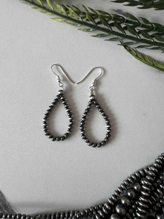 3mm Round Desert Pearl Dangle Earrings - Sunset TQ Mountain