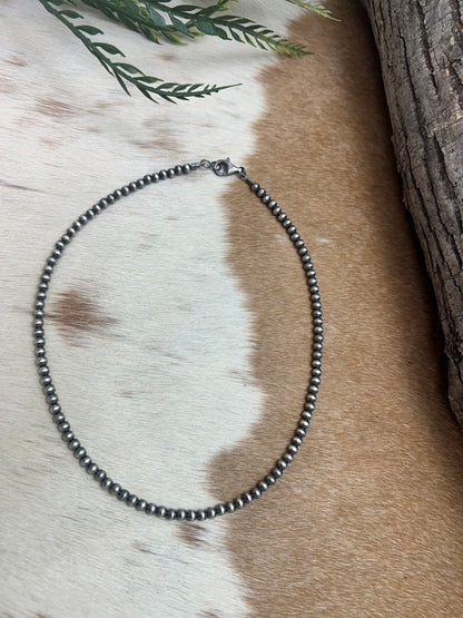 4mm Desert Pearls - Round Bead Necklace - Sunset TQ Mountain