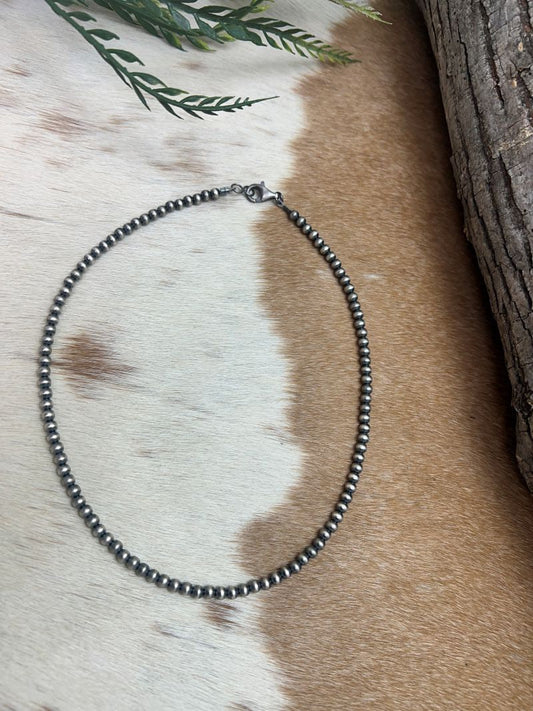 4mm Desert Pearls - Round Bead Necklace - Sunset TQ Mountain