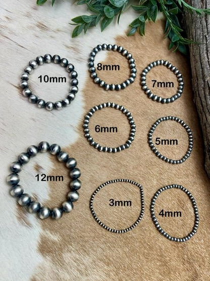 4mm Desert Pearls Stretch Bracelet Round - Sunset TQ Mountain