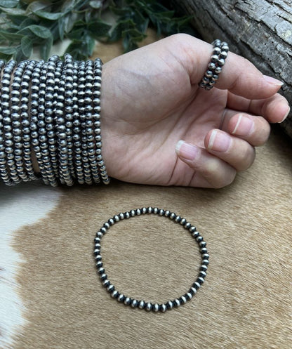 4mm Desert Pearls Stretch Bracelet Round - Sunset TQ Mountain