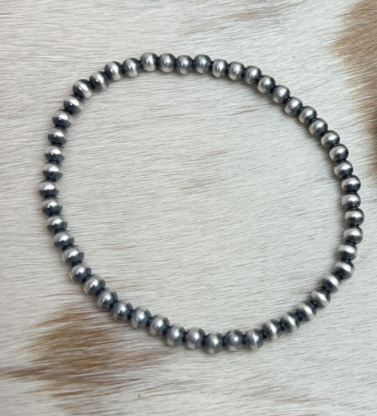 4mm Desert Pearls Stretch Bracelet Round - Sunset TQ Mountain