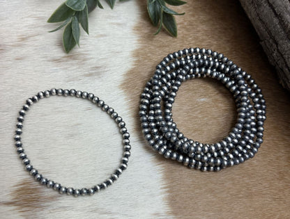 4mm Desert Pearls Stretch Bracelet Round - Sunset TQ Mountain