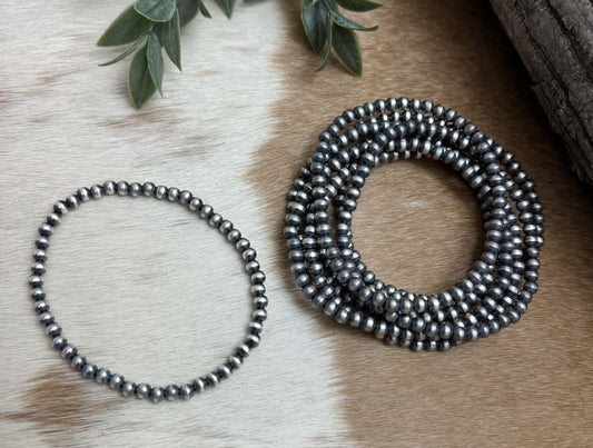 4mm Desert Pearls Stretch Bracelet Round - Sunset TQ Mountain