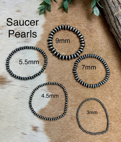 Saucer Bracelets All Sizes available: 3mm, 4.5mm, 5.5mm, 7mm and 9mm thickness