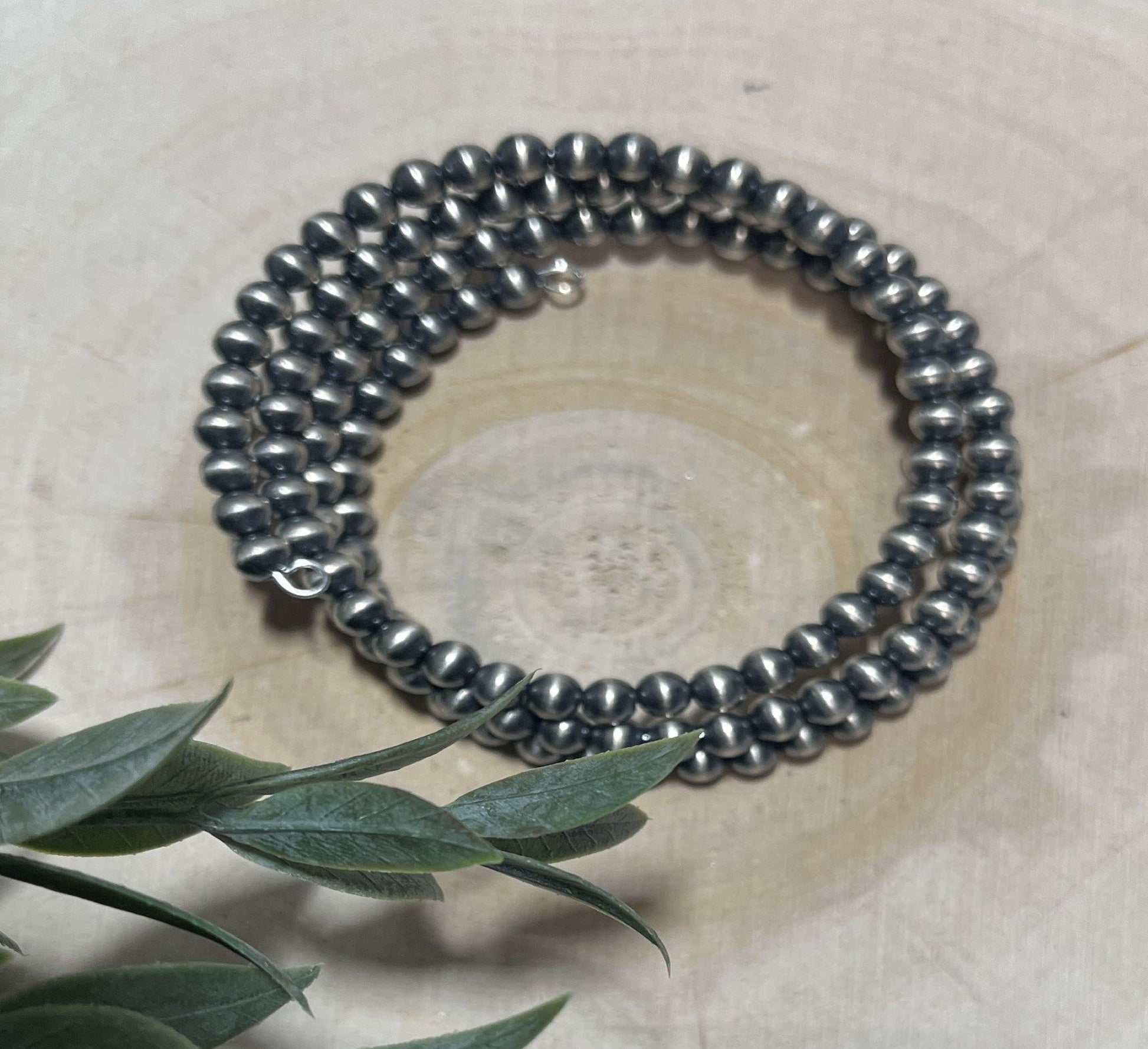 5mm Desert Pearls Round 3 - row Memory Bracelet - Sunset TQ Mountain