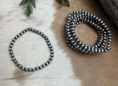 5mm Desert Pearls Stretch Bracelet Round - Sunset TQ Mountain