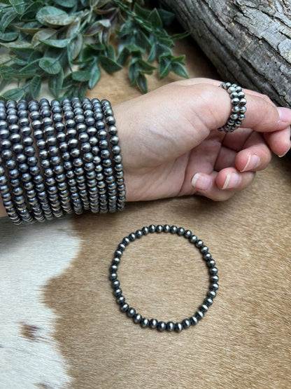 5mm Desert Pearls Stretch Bracelet Round - Sunset TQ Mountain