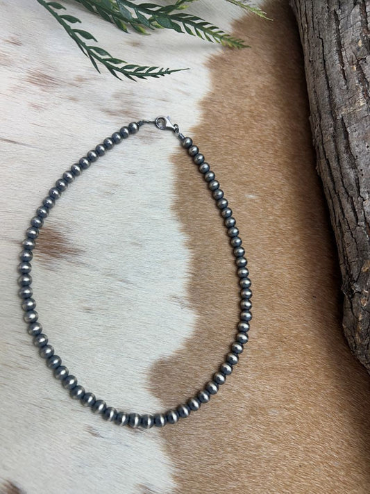 6mm Desert Pearls - Round Bead Necklace - Sunset TQ Mountain