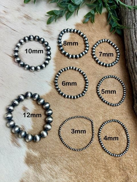 6mm Round Desert Pearls Stretch Bracelet - Sunset TQ Mountain
