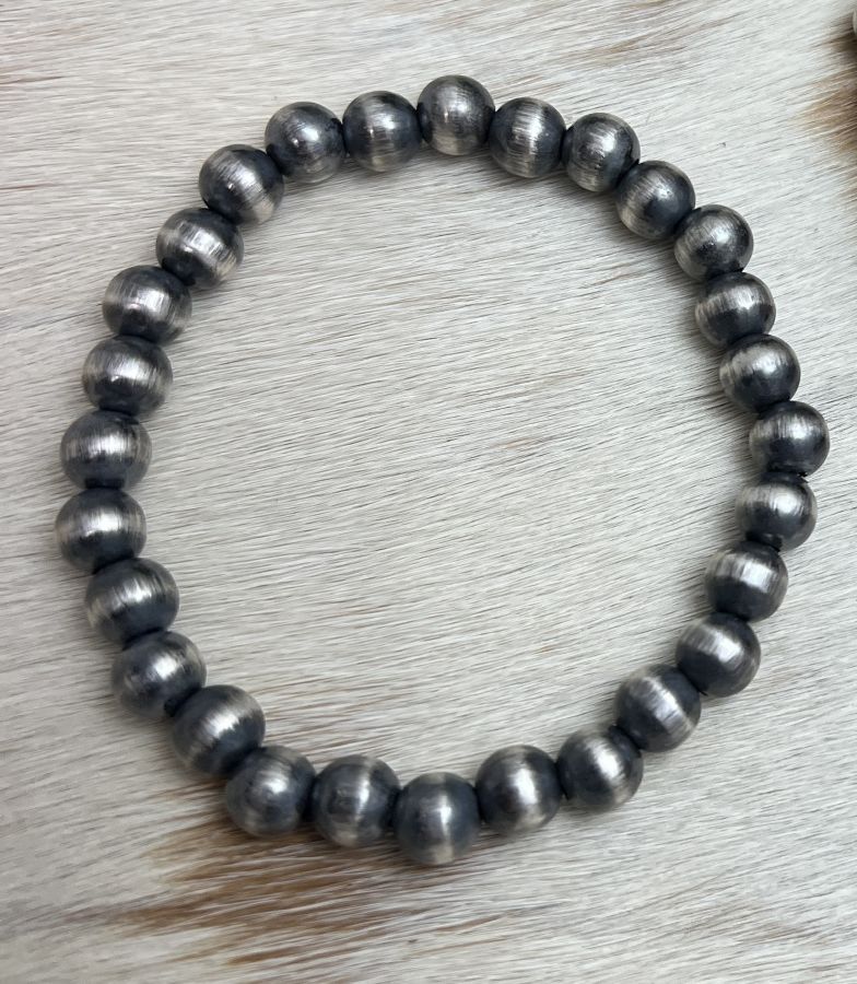 7mm Round Desert Pearls Stretch Bracelet - Sunset TQ Mountain