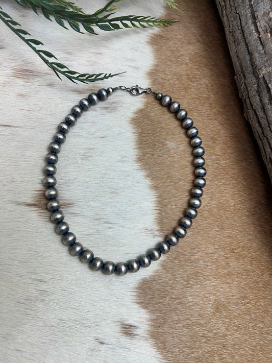 8mm Desert Pearls - Round Bead Necklace - Sunset TQ Mountain