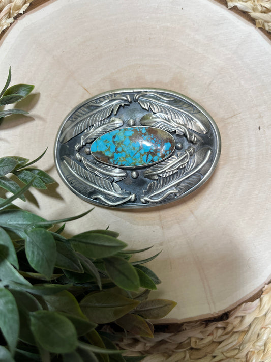 Turquoise Mine 8 and Feather Buckle