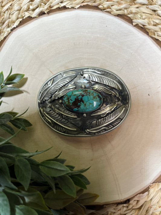 Turquoise Mine 8 and Feather Buckle