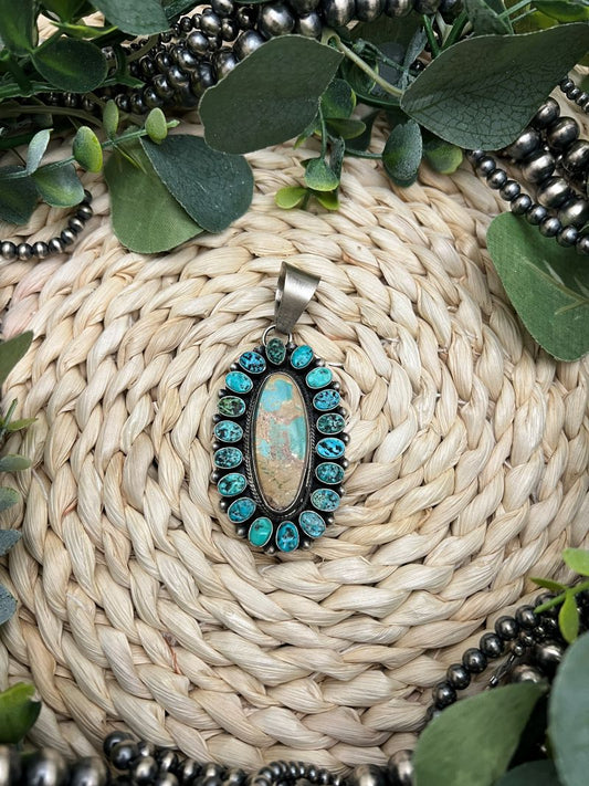 Blaine Yellowhorse Royston and Kingman Cluster Pendant