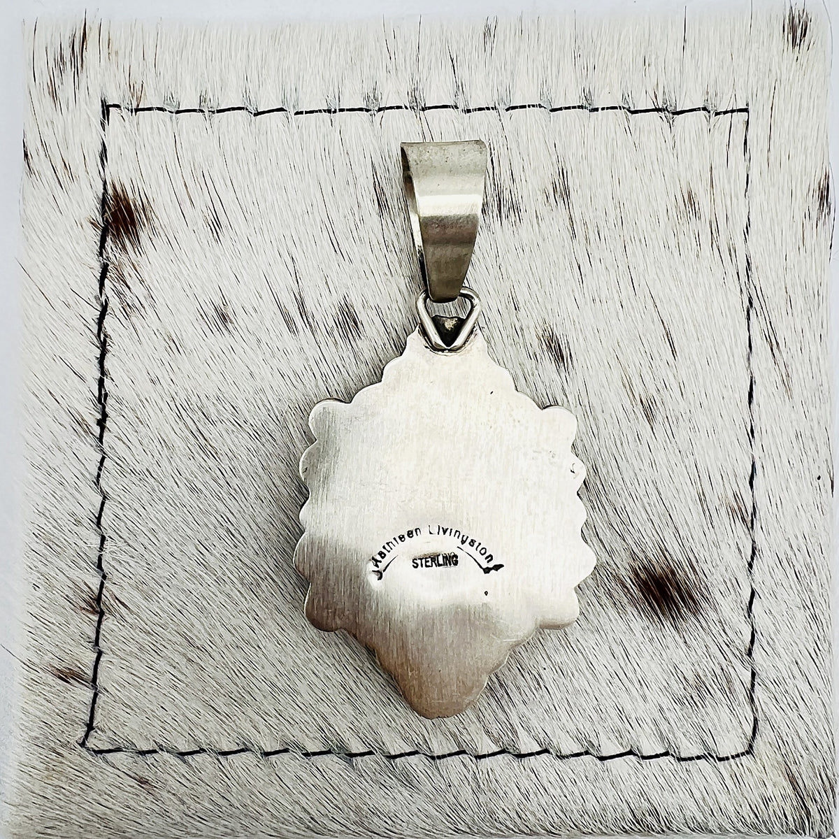 Back of the pendant stamped Kathleen Livingston and Sterling, the artist's hallmark