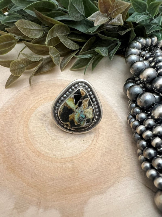 Blackjack Turquoise Tear Drop Ring