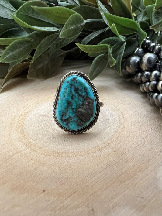 Unpolished Kingman Turquoise Ring by Susan Cooke