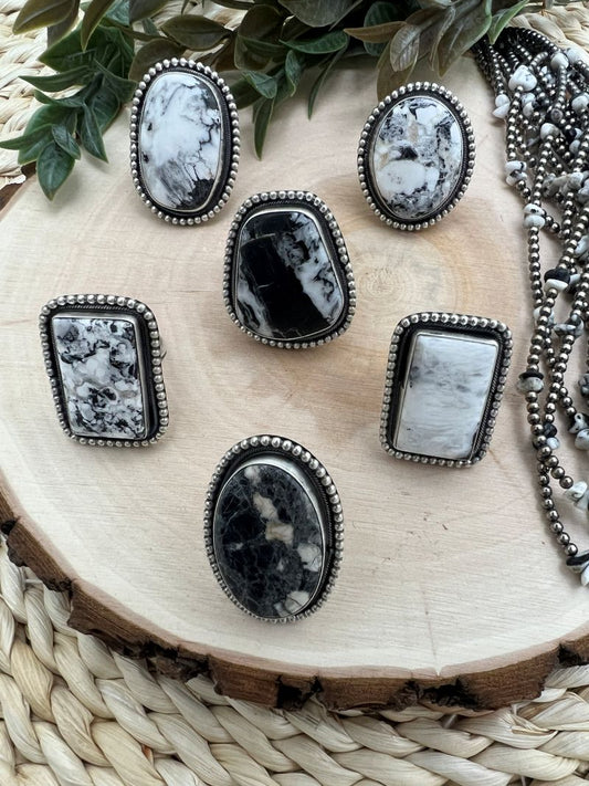 White Buffalo Adjustable Rings