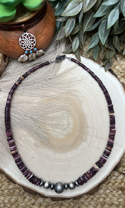 Santa Fe Pearl & Purple Spiny Oyster Necklace