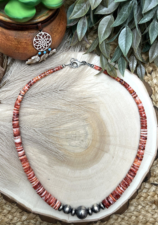 Santa Fe Pearl & Red Spiny Oyster Necklace