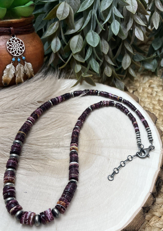 Santa Fe Pearl & Purple Spiny Oyster Necklace